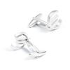 High End Electroplated Silver Euro Logo Metal Cufflinks Men's French Shirt