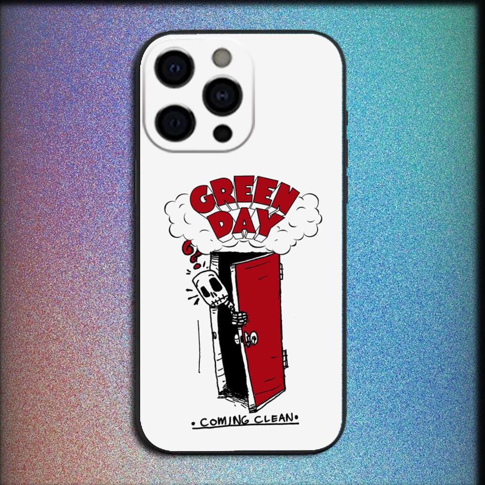 G-Green Day Band Phone Case For iPhone 16,15,14,13,12,11,Pro,X,XS,Max,XR,Plus,Mini Soft Black Cover