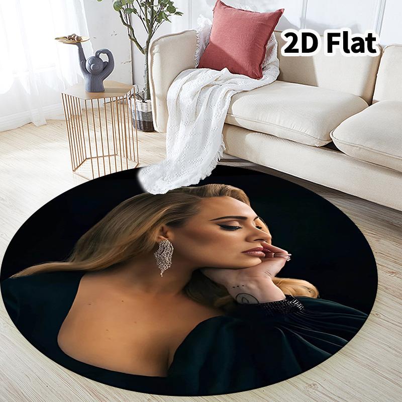 Adele Round Area Rug Carpet Rug For Living Room Bedroom Sofa Playroom Decor Nonslip Floor Mat