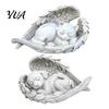 Memorial Gifts for Dogs Pet Statue with Angel Wings, Dog/Cat Durable Resin Garden Figurines Sculpture, Weather Resistant Commemorative Ornament