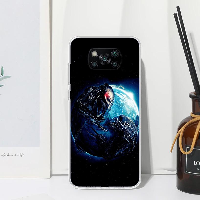 Раскрашенный чехол для телефона Alien Vs Predator для Xiaomi Poco X7 X6 X5 M7 M8 Pro F7 Ultra Redmi 15C 15 13C 13 12C 12 10 10C 10A Арт Funda