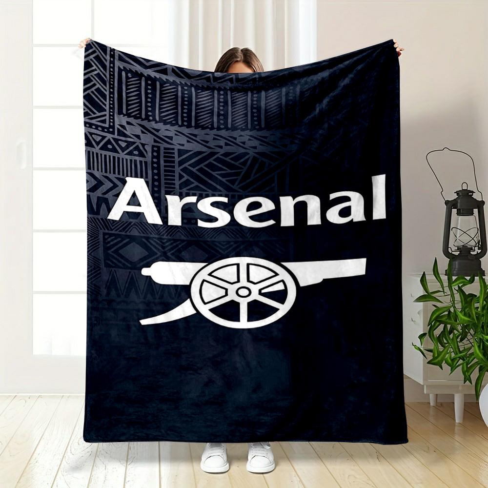 Arsenal Logo with Cannon Design Flannel Blanket for bedroom, living room, sofa, and nap sofas.