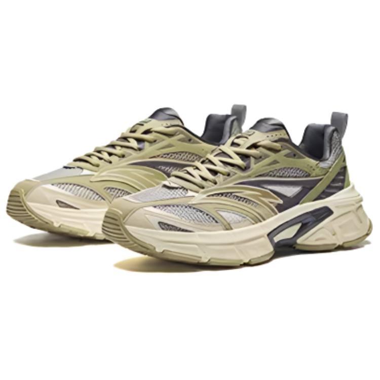 Anta Cormorant Slip Resistant Abrasion Resistant Low top Casual Shoes Men's Green Yellow Gray 112518895-6