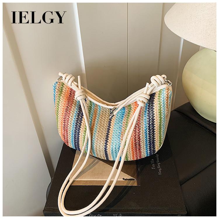IELGY Hand-Woven One-Shoulder Messenger Dumpling Bag