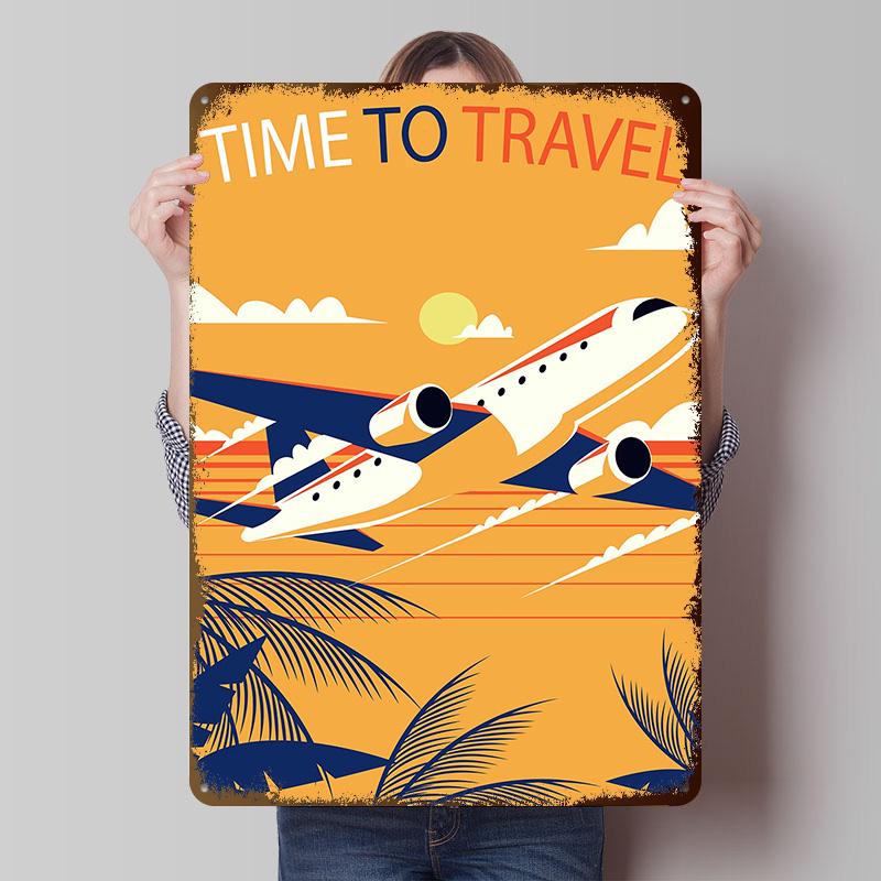 Traveling Flat S Printing Poster Customized Retro Wall Art Vintage Metal Signs for Room Decoration Home Decorations Office Decor