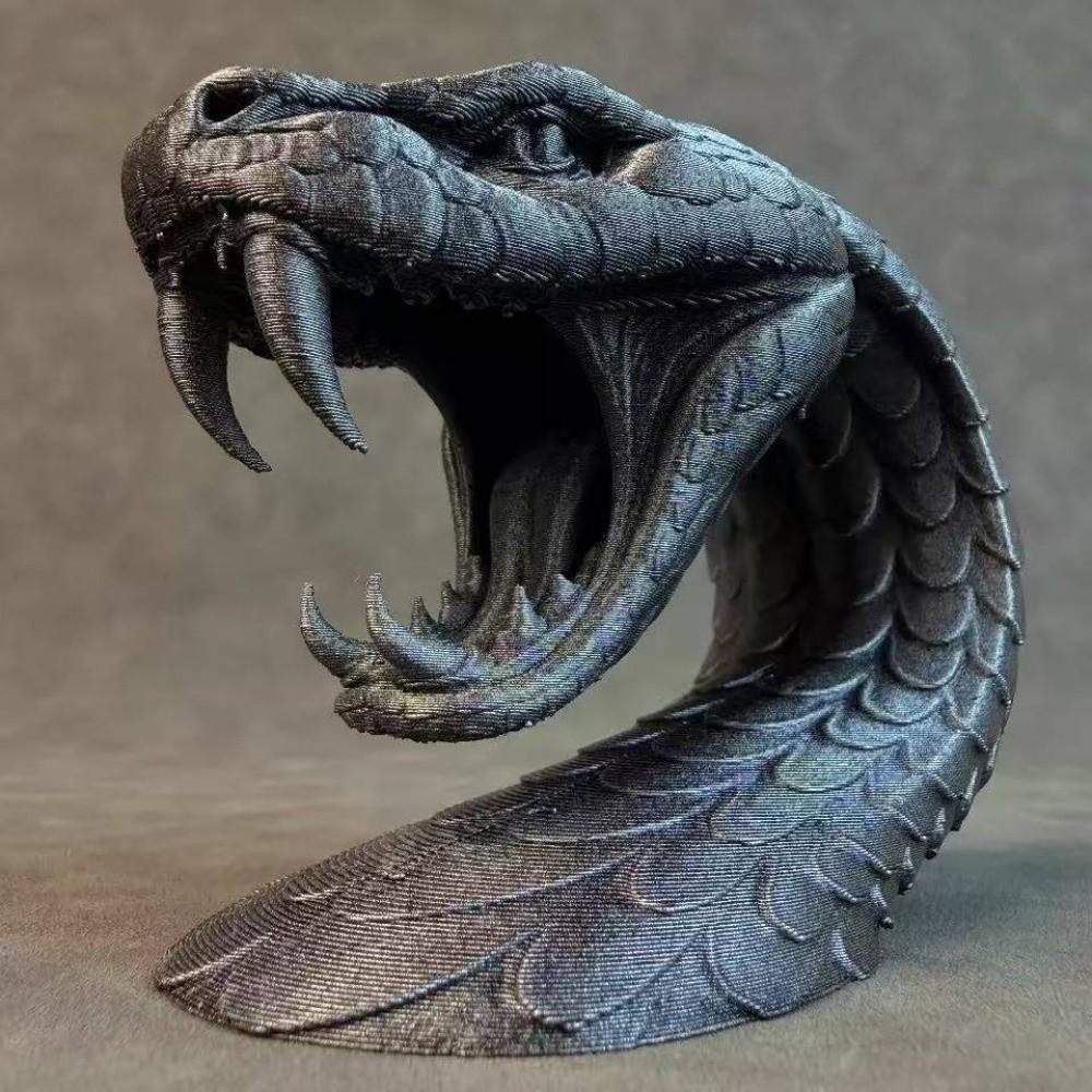 Funny 3D Printing Ornaments Creative Desktop Accessory Exquisite Snakehead Ornaments Home Decor