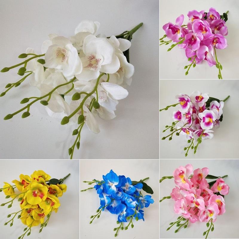 Искусственный цветок Орхидея Свадебный букет Фаленопсис Вечеринка Домашний декор Украшения для спальни Шелковый цветок
