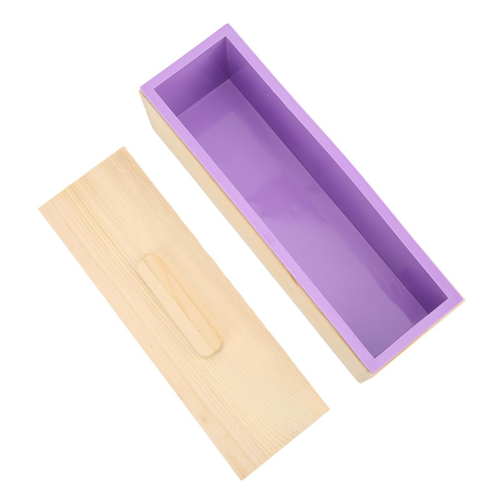 Форма для мыла, гибкая, фиолетовая, силиконовая, своими руками, набор для мыла, тост, деревянная коробка с крышкой