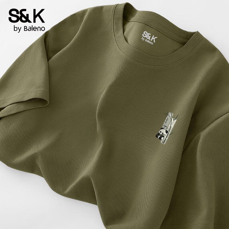 Мужская футболка Baleno S&K с вафельной вязкой, устойчивая к складкам, с круглым вырезом