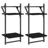 VidaXL Wall Shelves 2-Tier with Bars 2 Pcs Black 30x25x65 Cm 836253