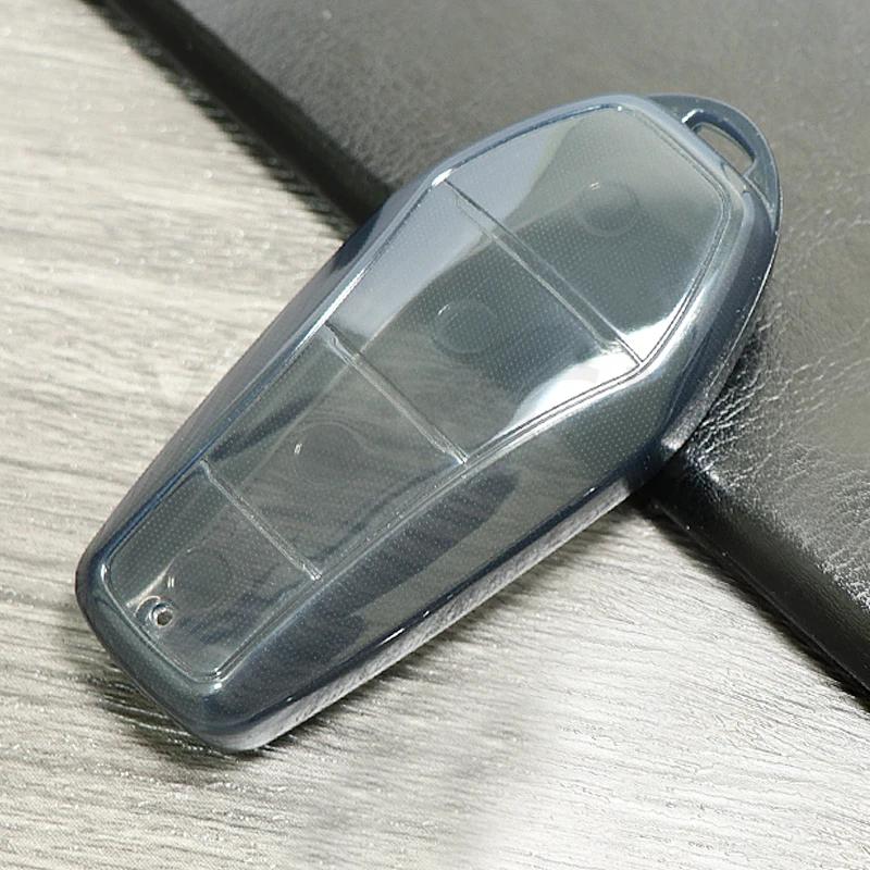 4 кнопки Новый мягкий прозрачный ТПУ чехол для ключа автомобиля для BYD Atto 3 Han EV Dolphin Пульт дистанционного управления Защитная крышка Автоаксессуары