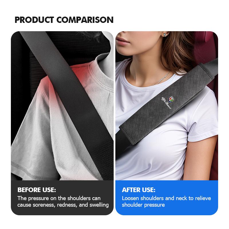 For Alfa Romeo Car Seat Belt Shoulder Protection Pad E Breathable Shoulder Case Giulia 147 Mito 156 159 166 GT Stelvio Brera