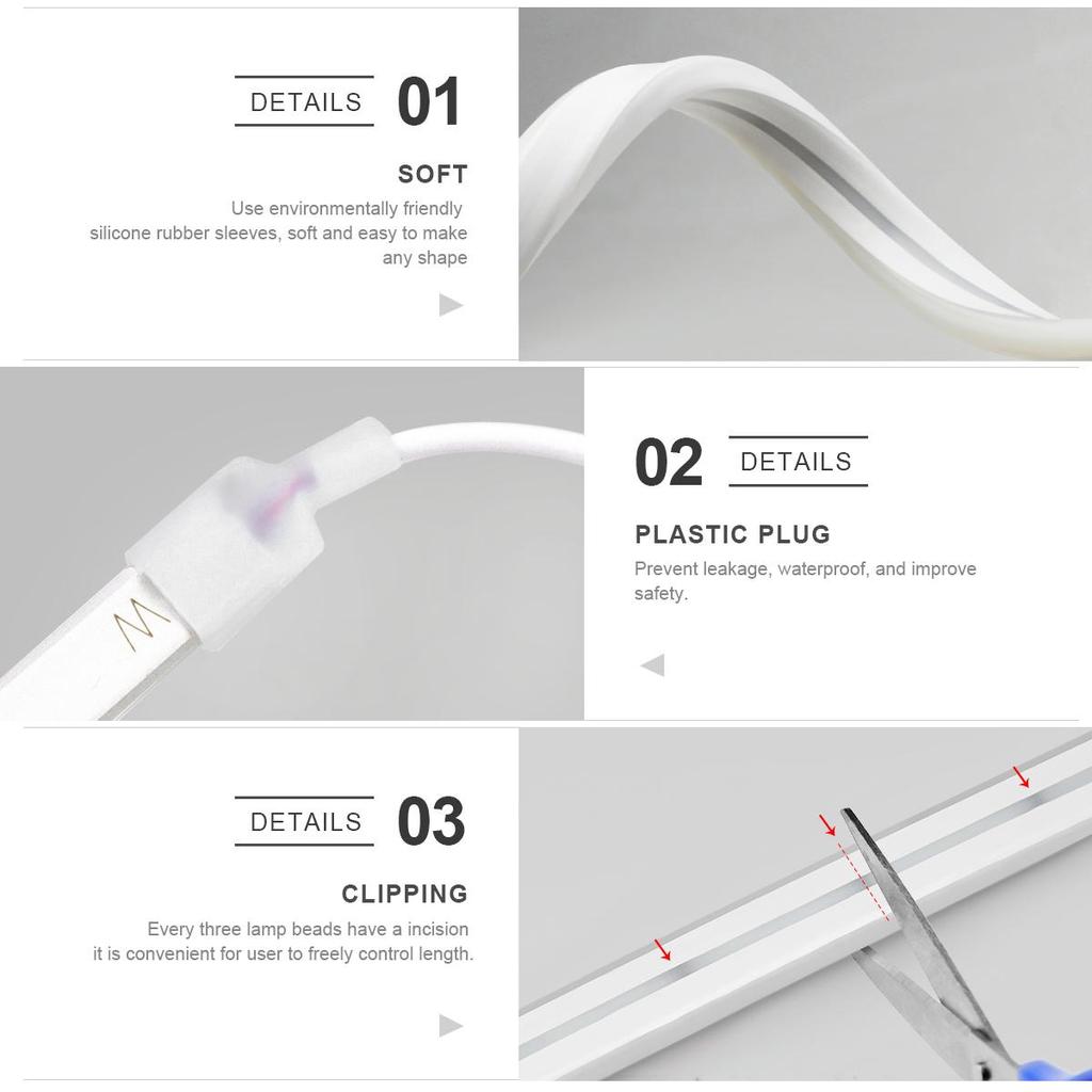 High Brighter Touch Sensor Dimmable USB 5V Neon LED Strip Light Waterproof Neon Tape Sign Ribbon For Kitchen TV Room Wall Decor