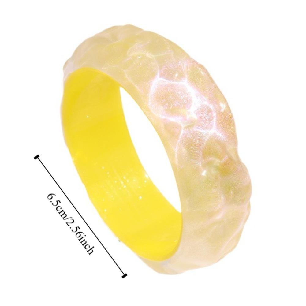 Wave Jelly Color Wide Bracelet Bohemian Retro  Hand Ring Exaggerated Glitter Acrylic Bangle  Girls