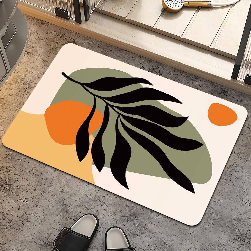 Rendering Flower Toilet Decorative Floor Mat Absorbent Bathroom Floor Mat Diatom Mud Floor Mat Absorbent Floor Mat Toilet
