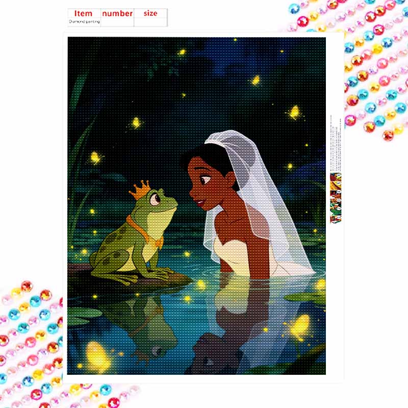 Disney Diamond Painting Kit Princess Frog Style Home Decor Craft Perfect Gift Idea Diamond Art