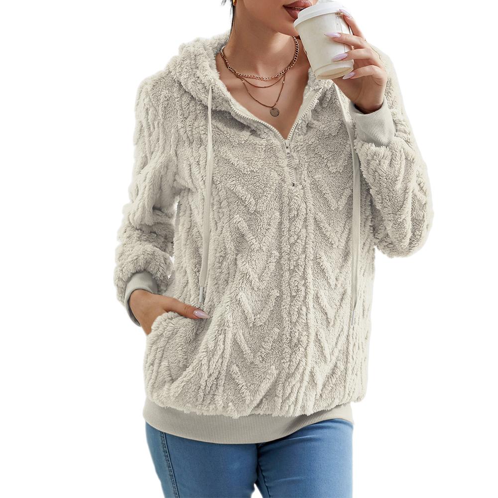 Женские пушистые флисовые толстовки, женские осенние толстовки с капюшоном на молнии, пуловеры, топы