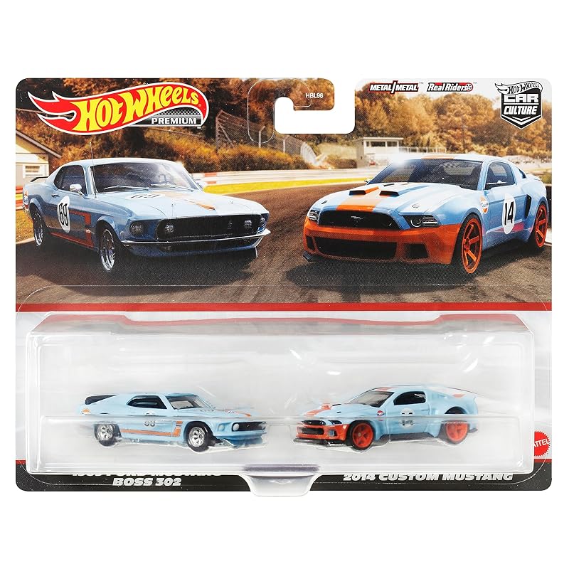 Колеса Hot Wheels) премиум 2 пакета 1969 ford mustang BOSS 302 / 2014 custom [3 года~] HKF58