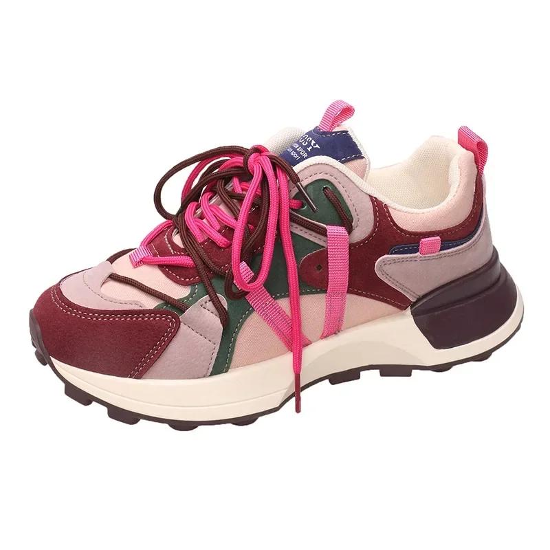 Модная женская спортивная обувь, классические кроссовки, женские дышащие сетчатые кроссовки на шнуровке, осенняя повседневная обувь разных цветов, женская теннисная обувь