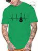 Guitar Heartbeat Unisex T Shirt Fashion Clothing Summer Round Neck Breathable Casual Short Sleeve Fashion Tee T-Shirt Top