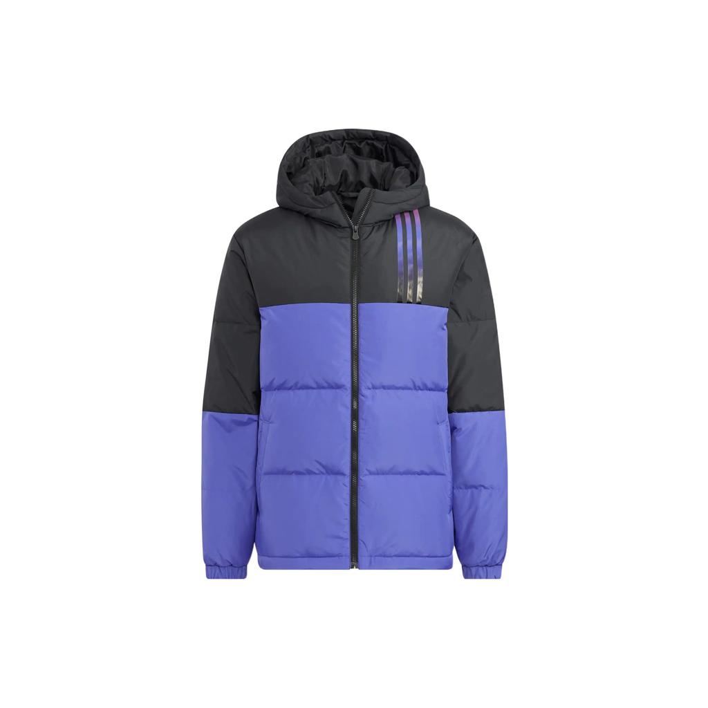 adidas Neo FW22 Пуховик с капюшоном и застежкой-молнией с принтом букв, верхняя одежда унисекс, фиолетовый HN7205