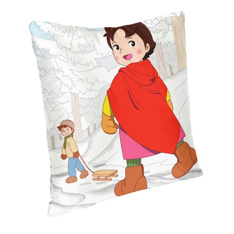 Heidi And Peter Cushion Cover 45x45cm Girl of The Alps Soft Cute Pillows Case Living Room Decoration