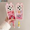 KEYSION Cute Ear 3D Cartoon Case for TECNO Spark 30C with Bracelet Soft Silicone Shockproof Phone Cover for TECNO Spark 30C