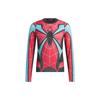 Geometric Pattern Compression Spider-Man Print Color Block Round Neck Long Sleeve T-Shirt Men Tops Black Red IP4533