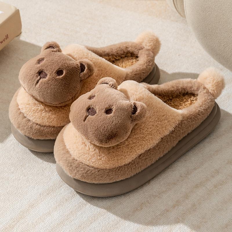 Хлопковые тапочки осенне-зимние мужские и женские парные домашние теплые нескользящие домашние пушистые тапочки для родителей и детей оптом