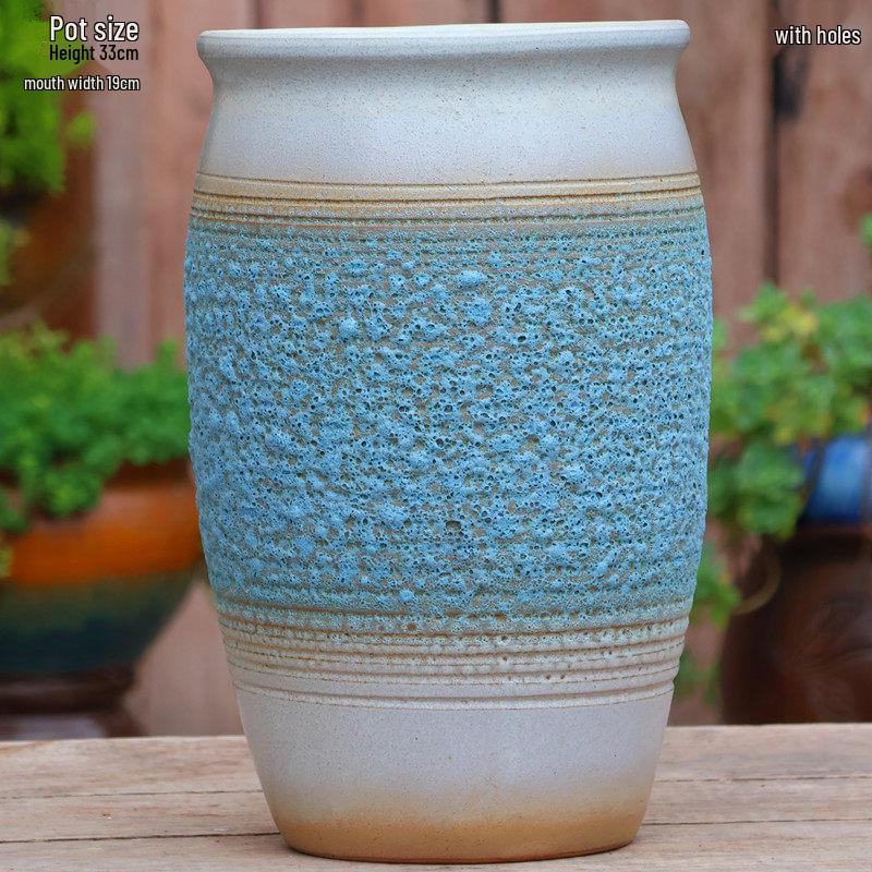Large Yixing Ceramic Flower Pot: Nine-Tailed Fox Design, Breathable Jar for Green Plants and Flowers