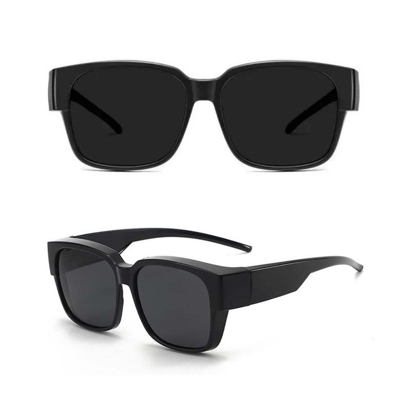 VOPHA Fit-Over Glasses Retro Oversized Square Night Vision Sunglasses, V400 Protection, Stylish for Outdoor Sports Driving T02
