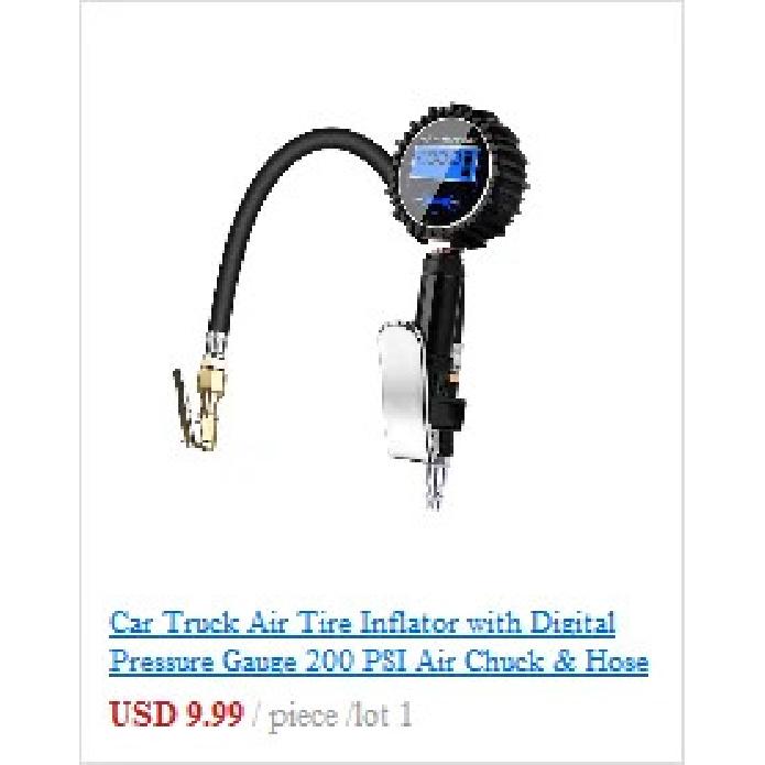 High Accuracy 0-200PSI Digital Tyre Tire Air Pressure Gauge LCD Manometer Pressure Gauge with LED Light for Car Truck Motorcycl