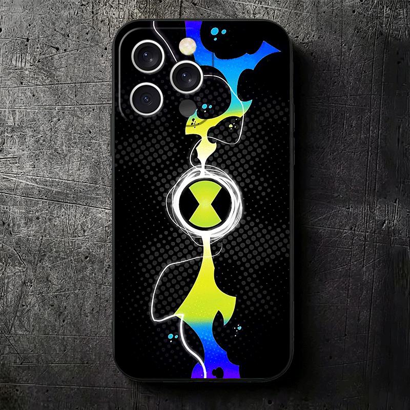Мультяшный чехол Ben 10 для iPhone 16 16E 17 Air 15 Pro Max 14 Plus 13 Mini 11 12 7 Черный задний корпус