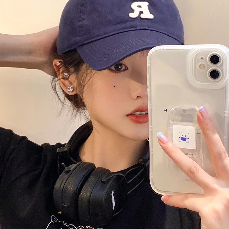 Универсальные магнитные каффы и серьги-гвоздики с цирконом и бриллиантами для женщин - Не требуют прокола