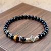 Браслет из натурального камня 6 мм бусины натуральный 7A тигровый глаз лавовый камень счастливые браслеты для женщин мужчин ювелирные изделия pulseras homme