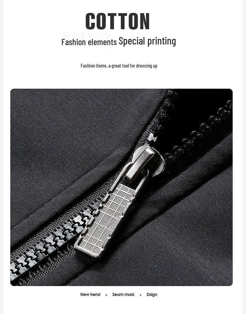 Осенне-зимняя хлопковая куртка для папы большого размера - Свободный крой для мужчин среднего возраста, Теплая, на бархатной подкладке, Повседневная одежда