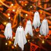 10pcs White Halloween Ghost Gauze Pendant DIY Novelty Spooky Ghost Decor Decorative Flying Ghost Pendant Porch Decor
