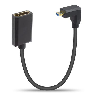 Duttek Угловой переходник HDMI на Micro HDMI Чрезвычайно тонкий угловой Micro HDMI (папа) на HDMI (мама) Удлинитель Поддерживает 48 Гбит/с 8K Ultra HD Видео