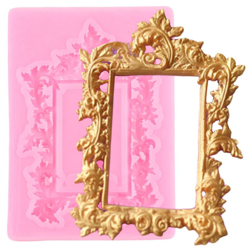 DIY зеркальная рамка, инструменты для украшения торта из помадки, шоколадный торт, силиконовые формы, кухонные формы для выпечки