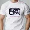 Мужская футболка с принтом Slowrockk, летняя модная, для отдыха, дышащая, с круглым вырезом, высококачественная мужская одежда