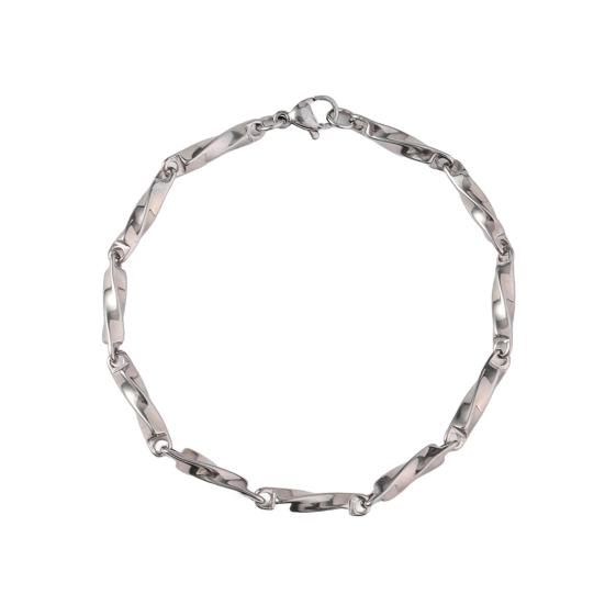 Мужской браслет с толстой полой цепочкой и карабином, однотонная полированная нержавеющая сталь, витая цепочка в стиле панк для уличных клубных вечеринок