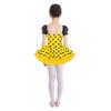 Girls Ballet Tutu Dress Short Puff Sleeve Shiny Sequins Color Block Dots Performance Costume for Recitals
