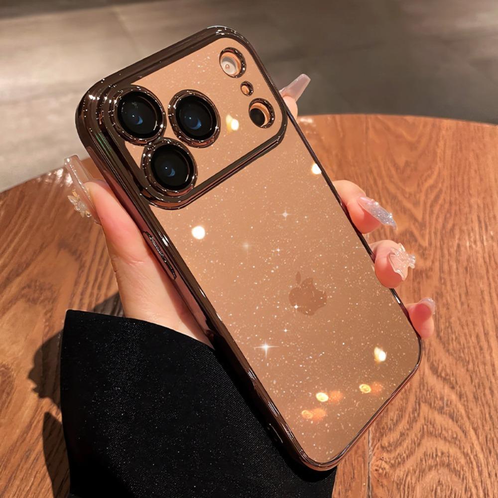 Роскошный прозрачный чехол для телефона с блестками для iPhone 17 16 15 14 13 Pro Max 17Pro Air Pating Бампер Защита камеры Прозрачная задняя крышка