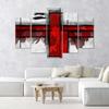 Feeby Картина из пяти частей, напечатанная на холсте, Красный акцент