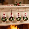 Vibrant Colors Christmas Mini Wreath Small Size Holiday Hanging Pendant  Family Members
