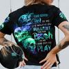 2023 Женская футболка Топы Day Pf The Dead Face с круглым вырезом Повседневный хлопковый пуловер с короткими рукавами Летний женский Harajuku Punk Streetw