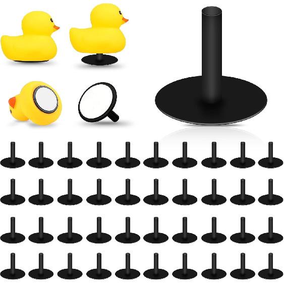 40 PCS Duck Plugs Mount With Double Sided Stickers - Holder For Car Dash Fixed Display - Gift For Car Lover For Various Rubber Ducks (Excluding