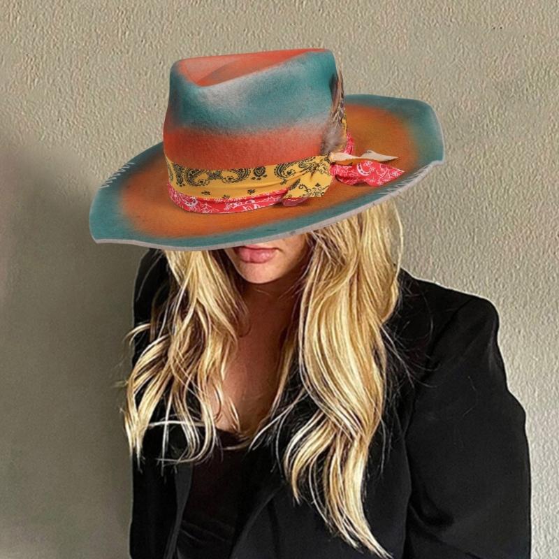 Шерстяная шляпа-панама Homburg Экзотическая шляпа для женщин и мужчин Фотореквизит в стиле вестерн для мужчин и женщин Унисекс Головной убор