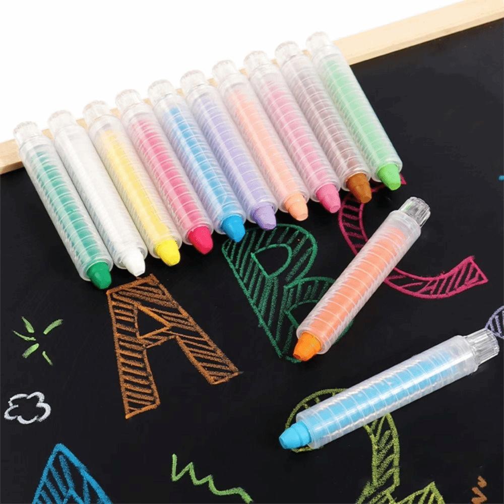 Water Soluble Drawing Crayons 6/12 Colors Washable Chalk Dustless Chalk Teaching Drawing