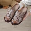 Summer New First-layer Cowhide Flat-bottom Beef Tendon Sole Women's Shoes Casual Leather Hollowed-out Breathable Slippers Hole Shoes